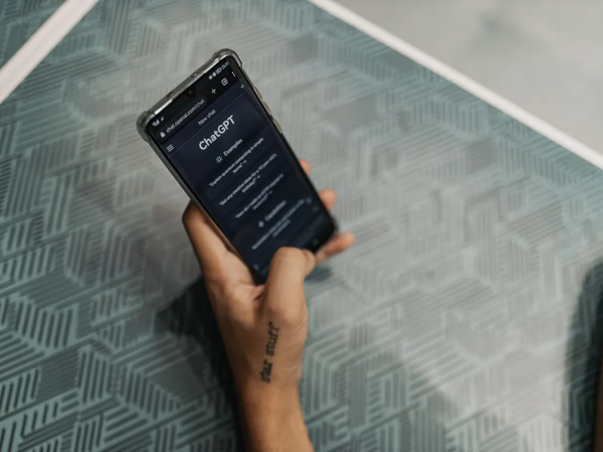 A phone showing an AI assistant conversation